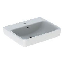 Geberit Renova Plan Waschtisch 60x48cm Hahnloch mittig Überlauf sichtbar 501636001