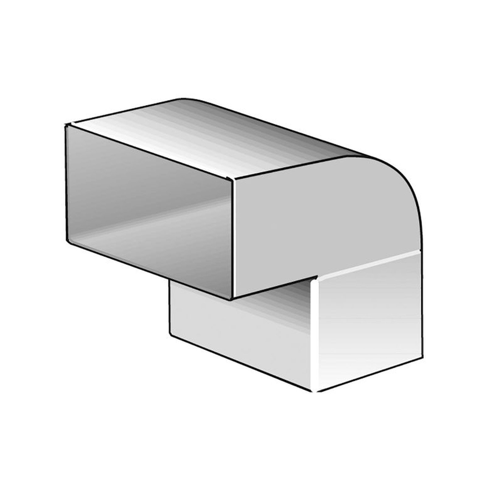 Helios Flachkanalbogen FLB 100 V 110x55mm senkrecht Kunststoff weiß 90 Grad 60702