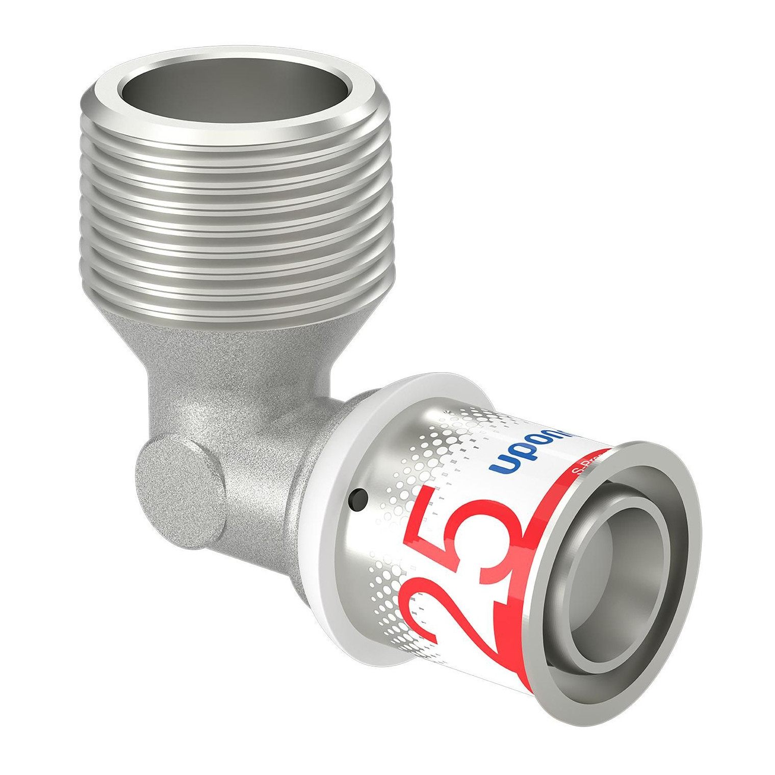 Uponor S-Press PLUS Winkelnippel 25mm DN25 1 Zoll AG Pressmuffe Außengewinde Edelstahlpresshülse 1070536