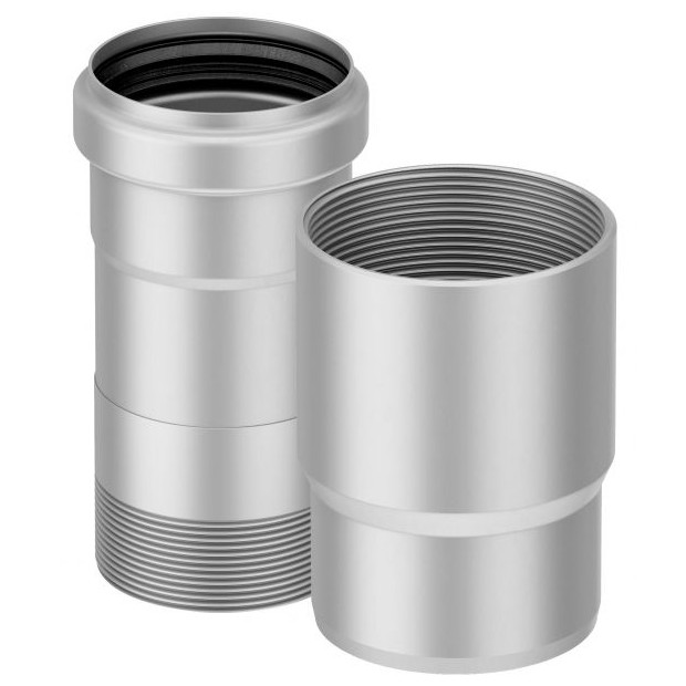 ACO Passavant Adapter PIPE d75mm G2 1-2 Storzkupplung 75B Edelstahl 1-4404 EPDM 0150.82.98