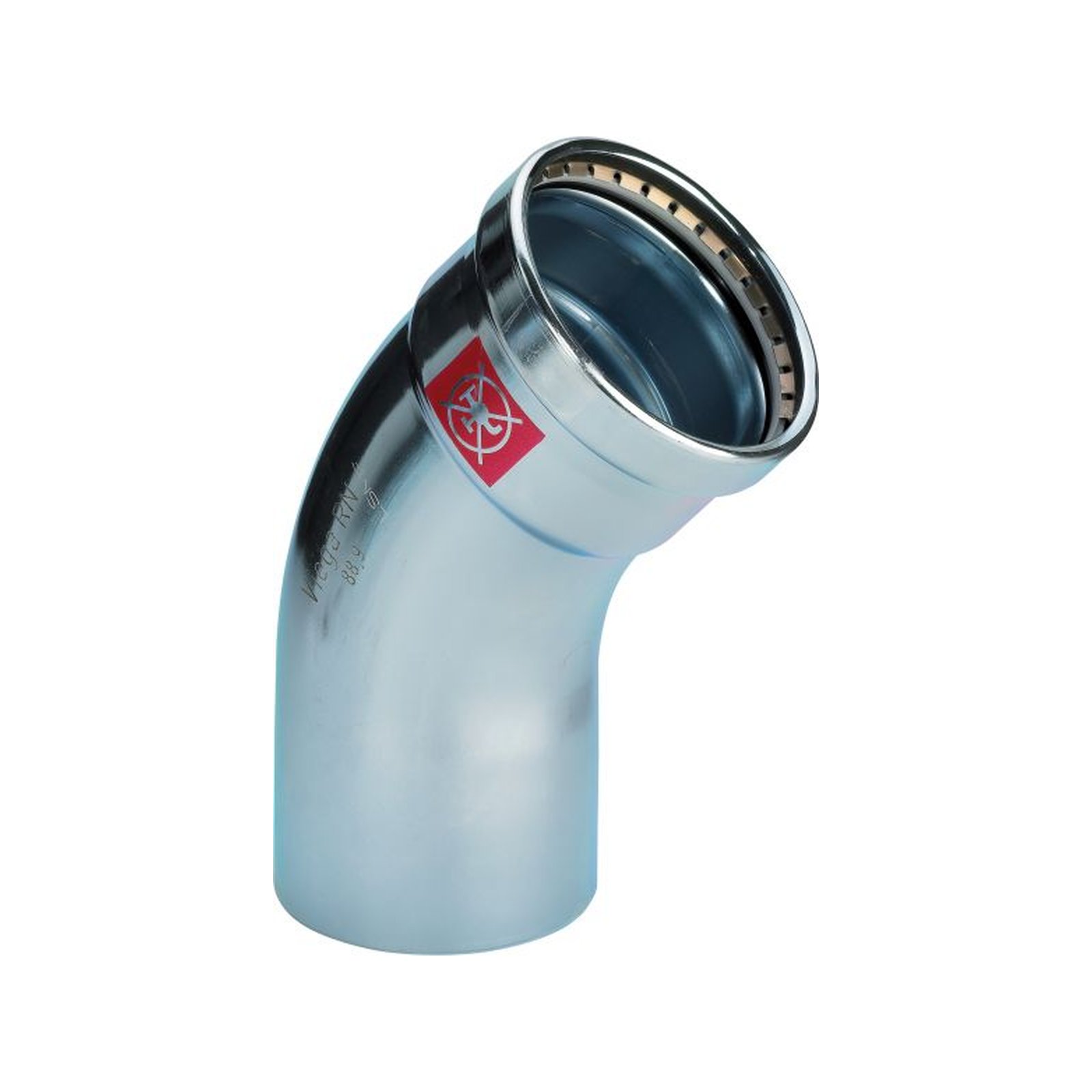 Viega Bogen Prestabo 597689 64 mm 45Grad Stahl unlegiert SC-Contur Einsteckende Pressanschluss EPDM Bogen PRESTABO 45Gr.IxA 1126.1XL, 597702 88,9mm, aus unlegiertem Stahl