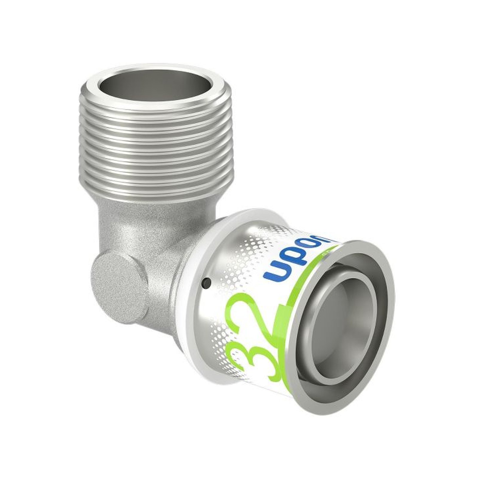 Uponor S-Press PLUS Winkelnippel 32mm DN25 1 Zoll AG Edelstahlpresshülse DVGW 1070537