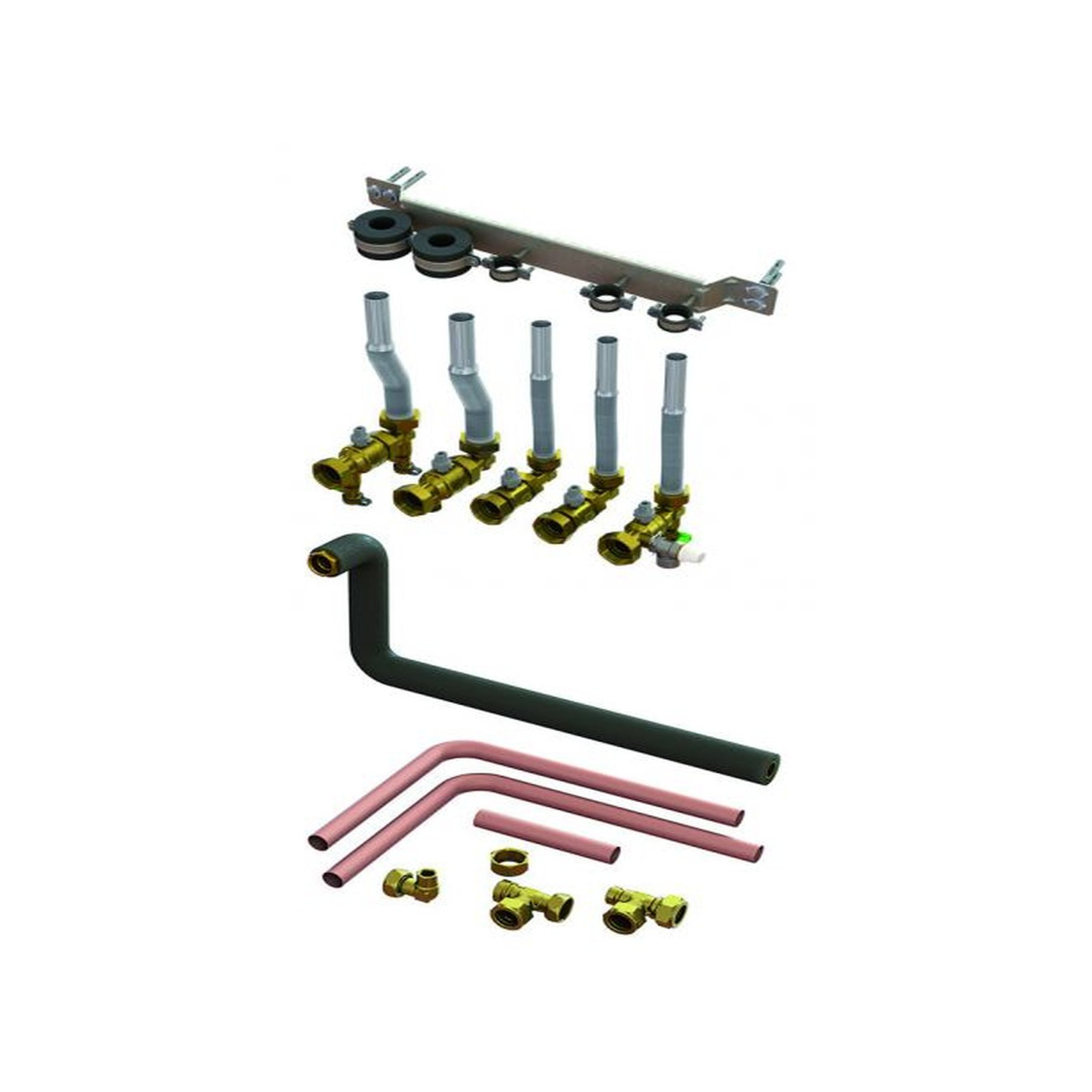 Vaillant Anschlusskonsole flexoTHERM integrierte Befuellstation Edelstahlrohre Absperreinrichtung 0020229713