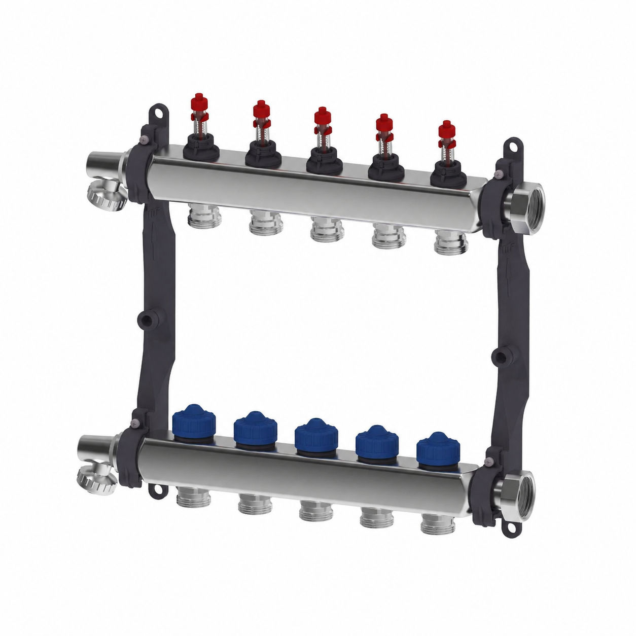 Roth Heizkreisverteiler 5-Heizkreise Edelstahl mit DFA absperrbar 1135010000