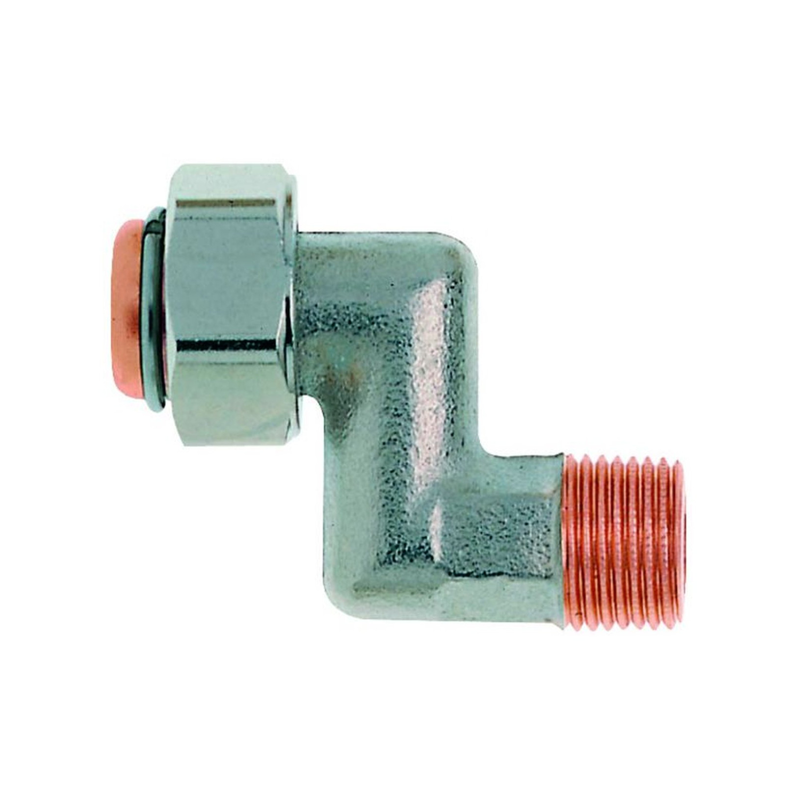 Heimeier S Anschluss AG 1/2 Zoll ÜWM 1 Zoll Achsabstand 26mm Gesamtlänge 68mm Rotguss vernickelt 1353-03.362