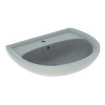 Geberit Waschtisch Renova 65x51cm Hahnloch mittig Ueberlauf pergamon 223065068