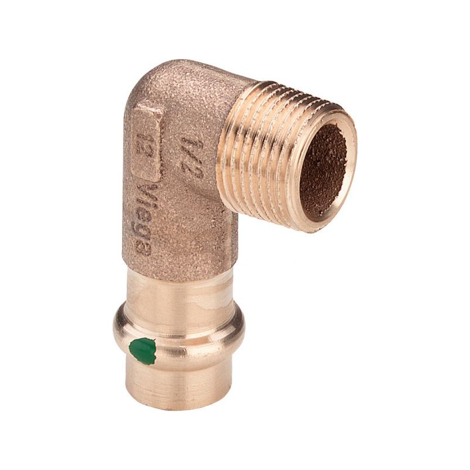 Viega Pressfitting Sanpress 2214.1 Winkel 90 Grad 15mm x 1/2 Zoll AG SC-Contur EPDM 335281