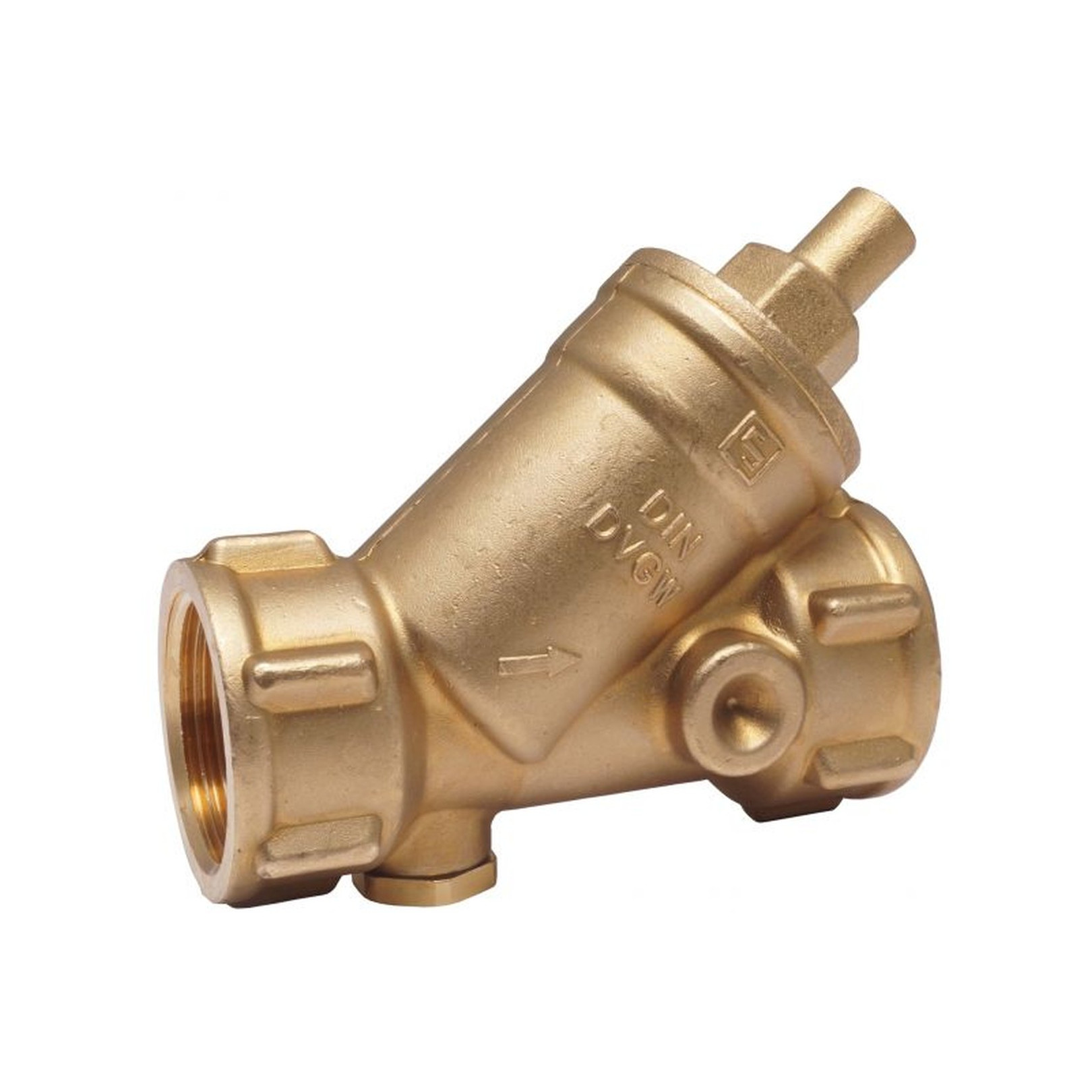 Aalberts Schrägsitz-Rückflussverhinderer SEPP DIN-Basis 1551 DN50 Rp2 Messing PN16 ohne Entleerung 0201034
