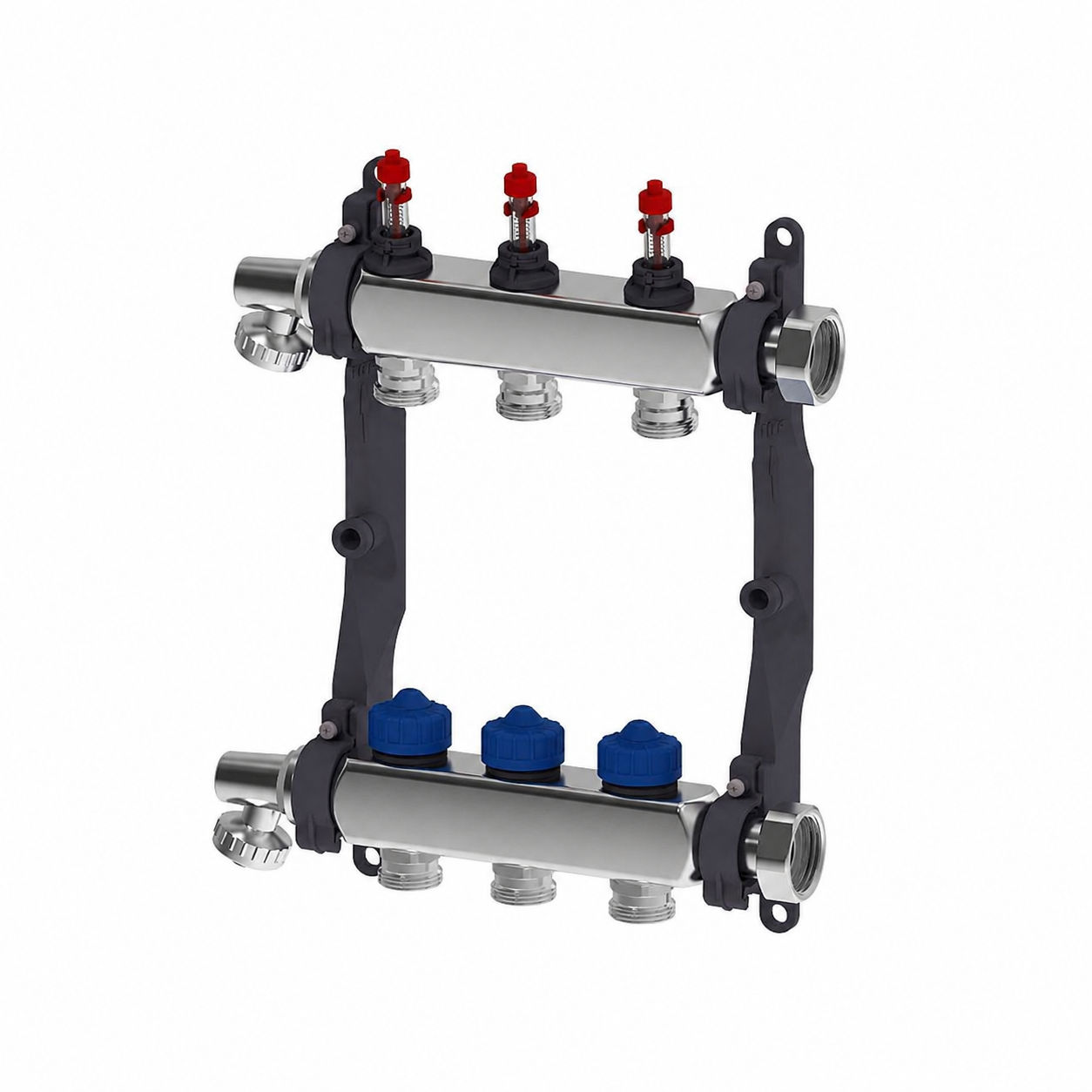 Roth Heizkreisverteiler 3-Heizkreise Edelstahl mit DFA absperrbar 1135009998