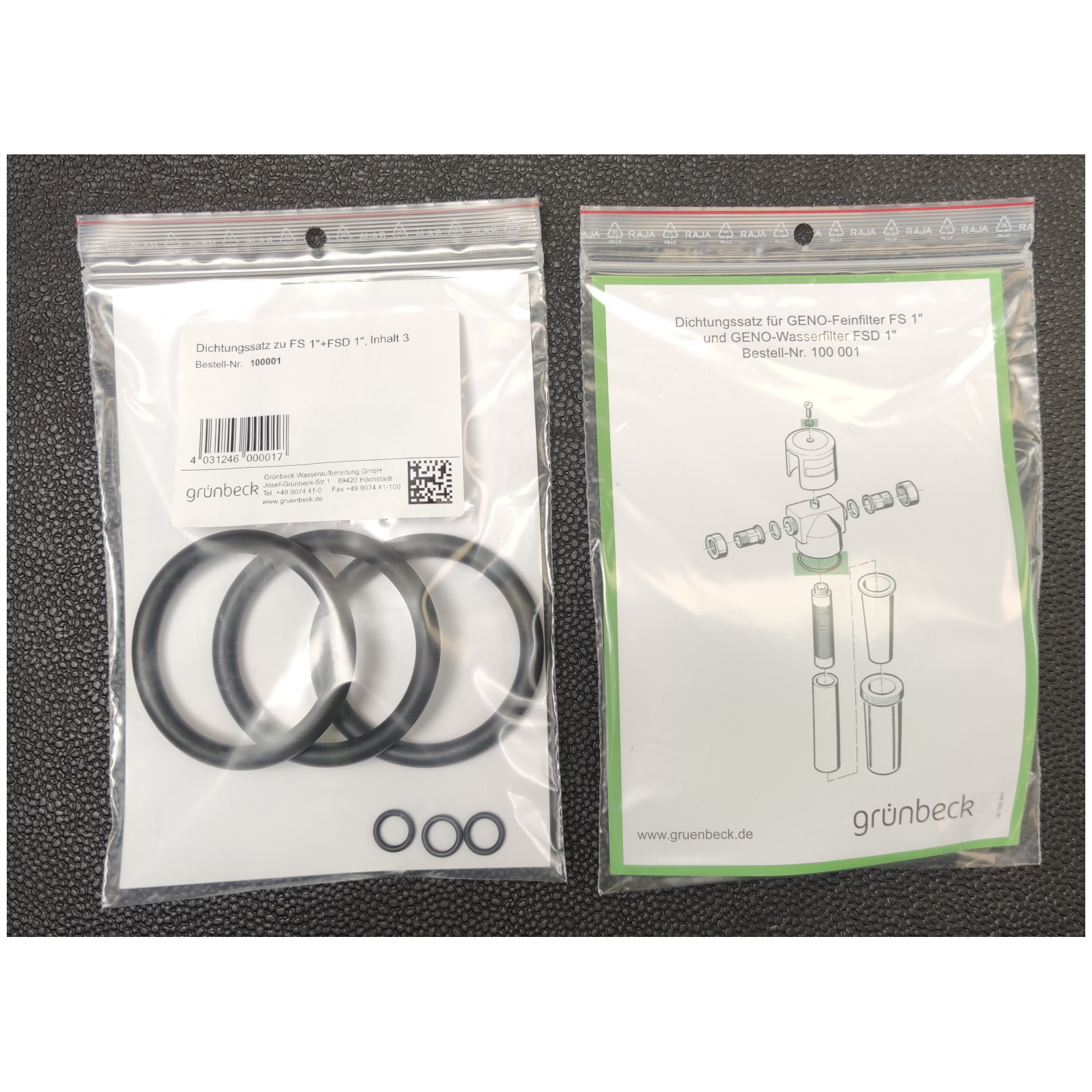 Grünbeck Dichtungssatz FS 1 Zoll FSD 1 Zoll 3-teilig O-Ringe Wassertechnik 100001