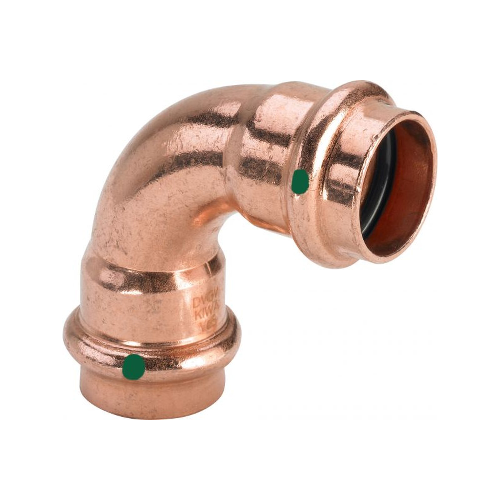 Viega Pressfitting Kupfer Bogen Profipress 2416 90 Grad 54 mm V-Kontur EPDM Dichtung 291556