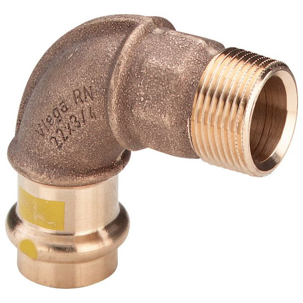 Viega Pressfitting Gas Bogen Profipress-G 2614 18x3-4 90 Grad Rotguss Aussengewinde HNBR 345761