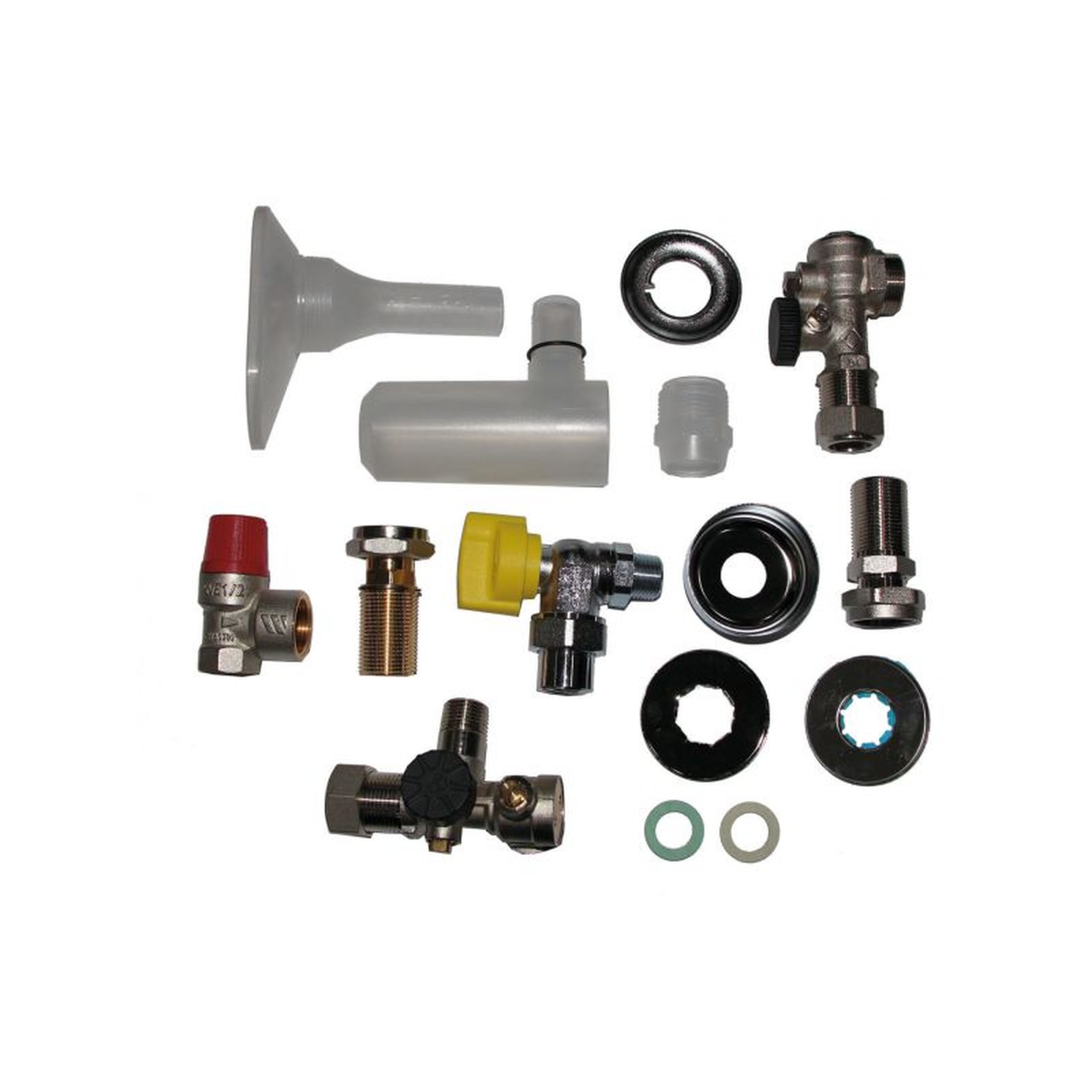 Wolf Anschluss-Set Gasthermen Unterputzinstallation 24kW KFE-Hahn Sicherheitsventil 2072347