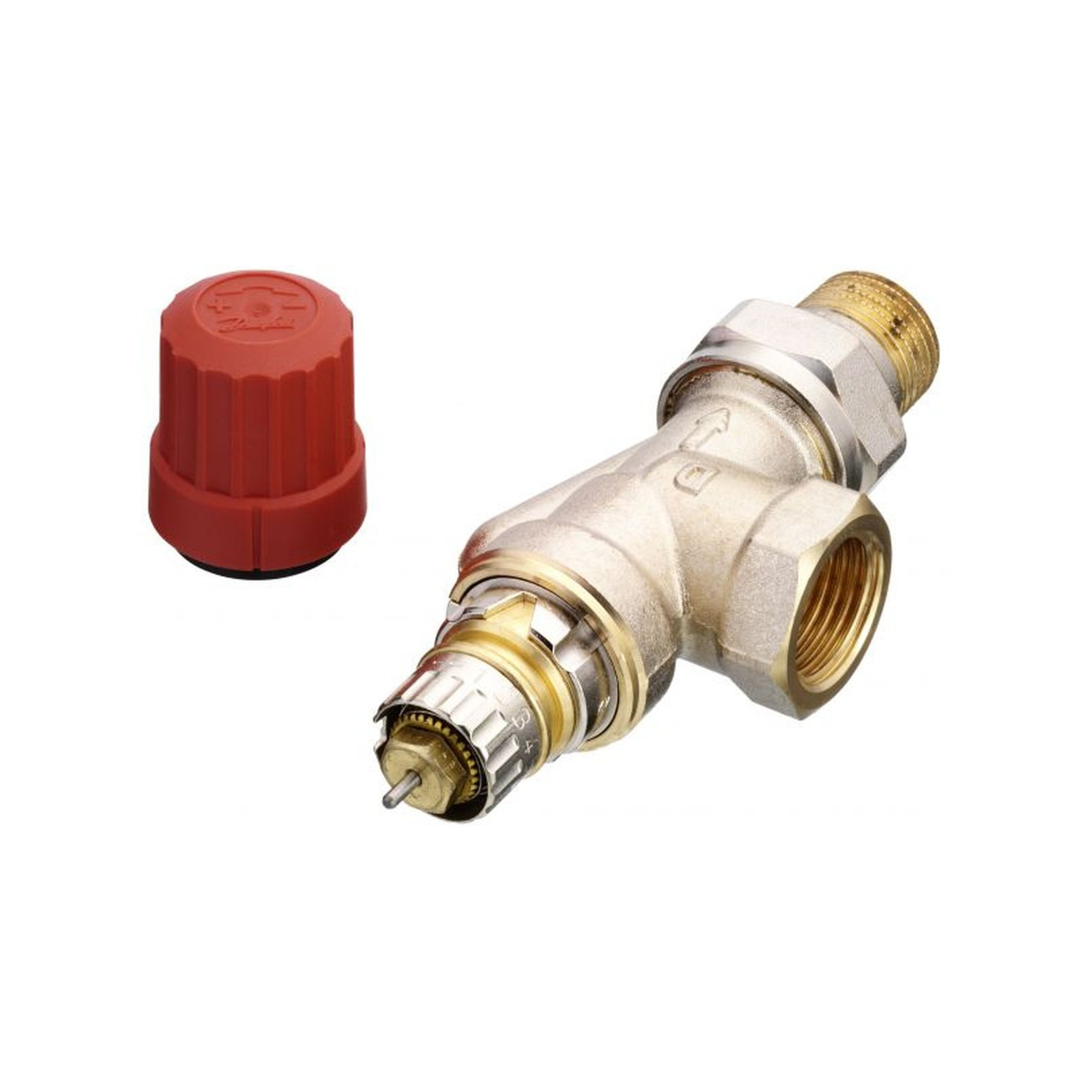 Danfoss Ventilgehäuse RA-N 15 Axial R 1/2 Voreinstellung Messing vernickelt 013G0153