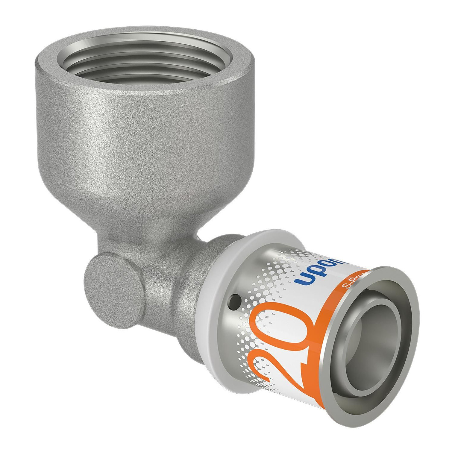 Uponor S-Press PLUS Winkelmuffe 20mm DN20 3/4 IG Pressfitting Edelstahlpresshülse DVGW 1070541