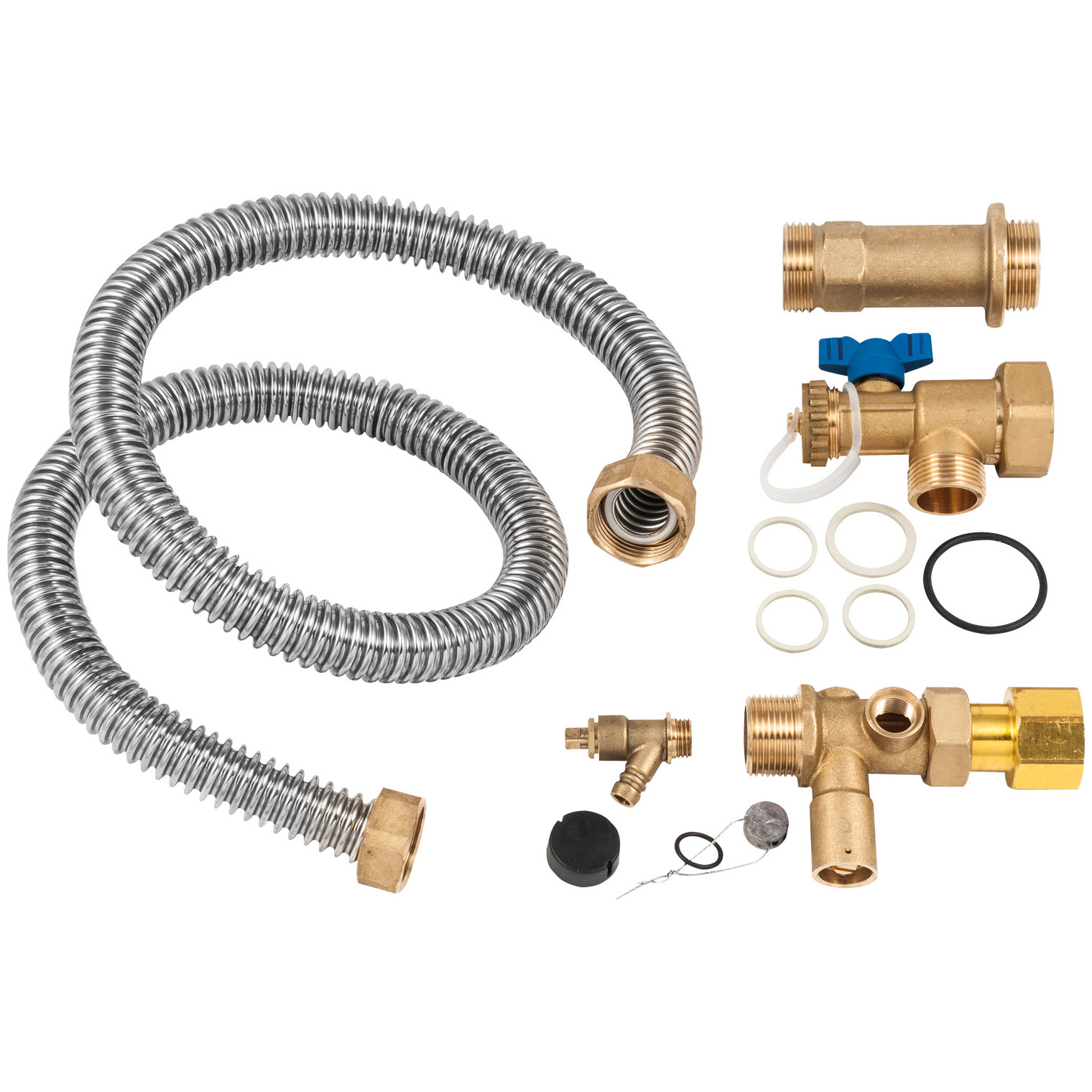 Bosch Ausdehnungsgefäß-Anschluss-Set AAS 2 Heizung Solar KFE-Hahn Edelstahl-Wellrohr Kappenventil Rp 3/4 8718584539