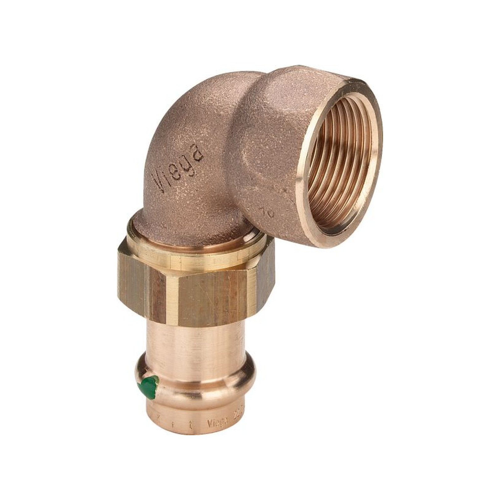 Viega Pressfitting Sanpress Winkelverschraubung 2255 28mm x 1 Zoll IG SC-Contur flachdichtend Rotguss Siliziumbronze 128159