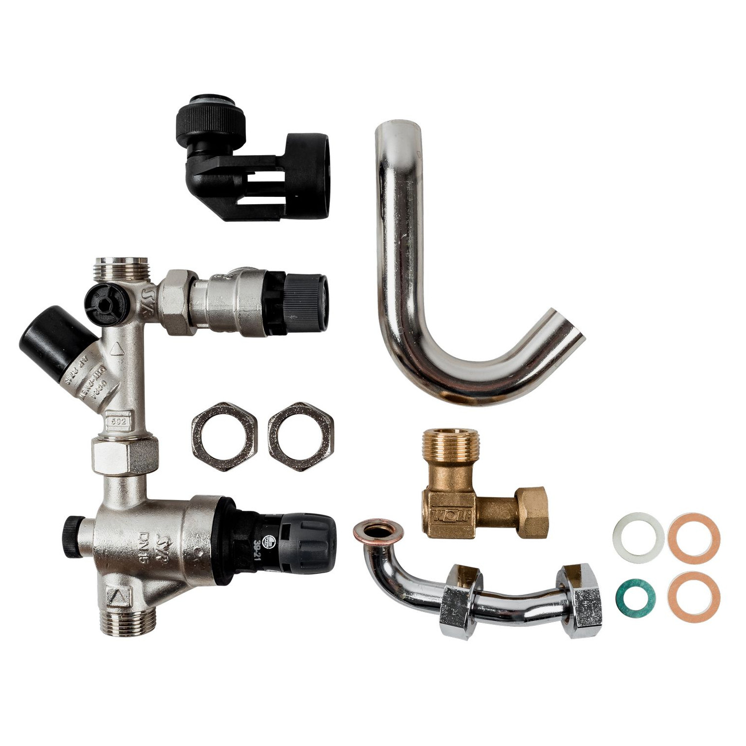 WOLF Anschluss-Set Trinkwasser CGW-2 Druckminderer Aufputz Sicherheitsgruppe 1/2 Zoll 8610474