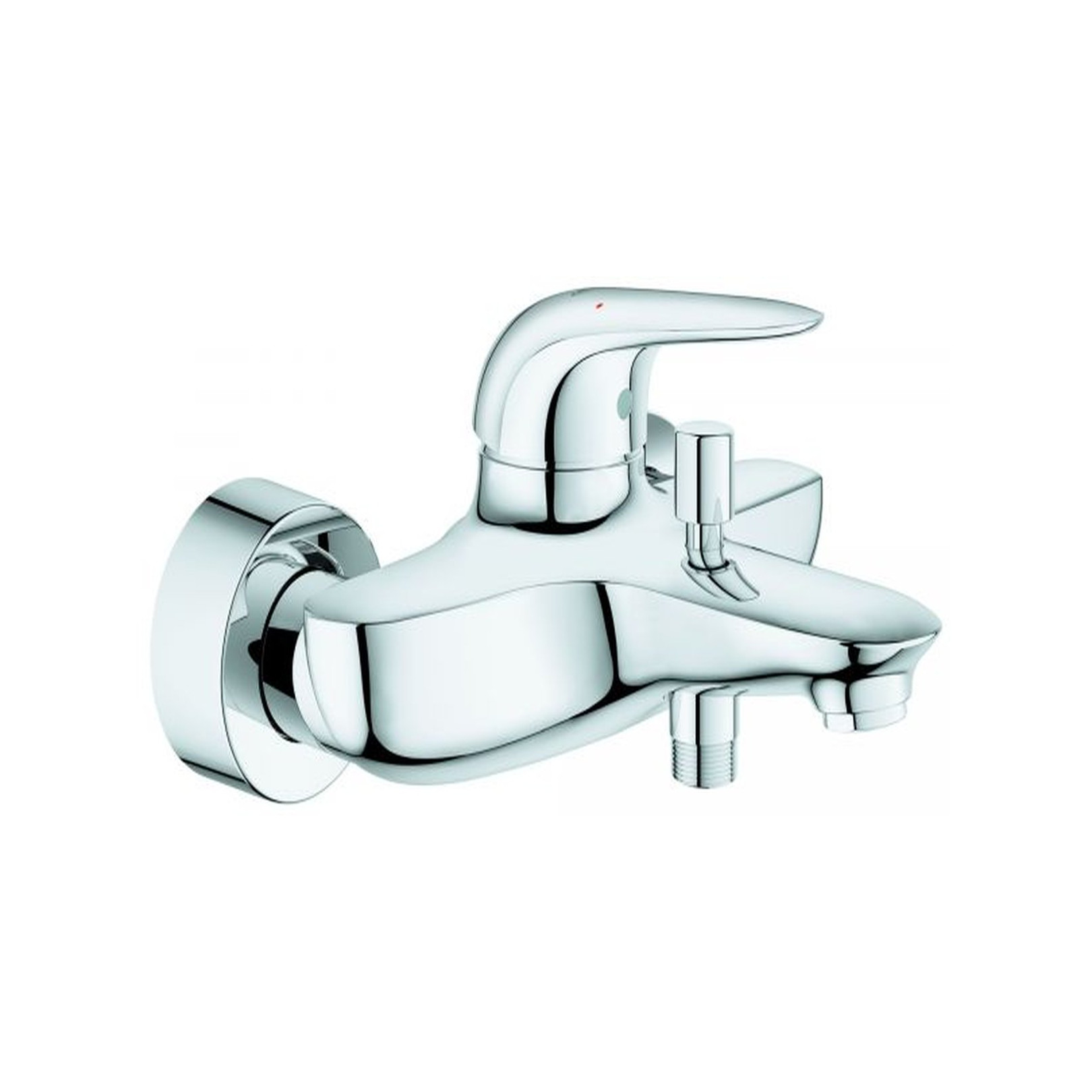 Grohe Wannenmischer Eurostyle Einhebel 23726003 Wandmontage verchromt SilkMove 35 mm geschlossener Hebel Umsteller