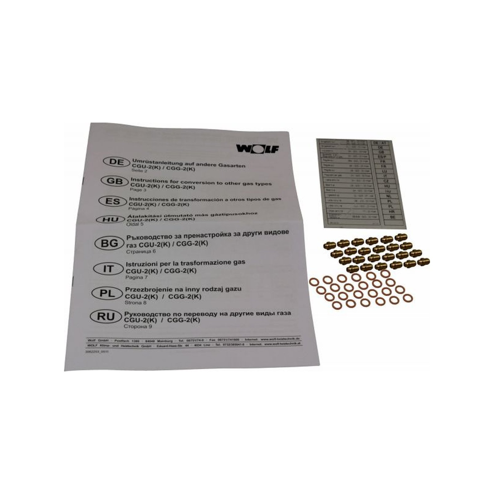 Wolf Umrüstsatz Erdgas CGG-2K-18/24 Erdgas LL Flüssiggas auf Erdgas E 8612660