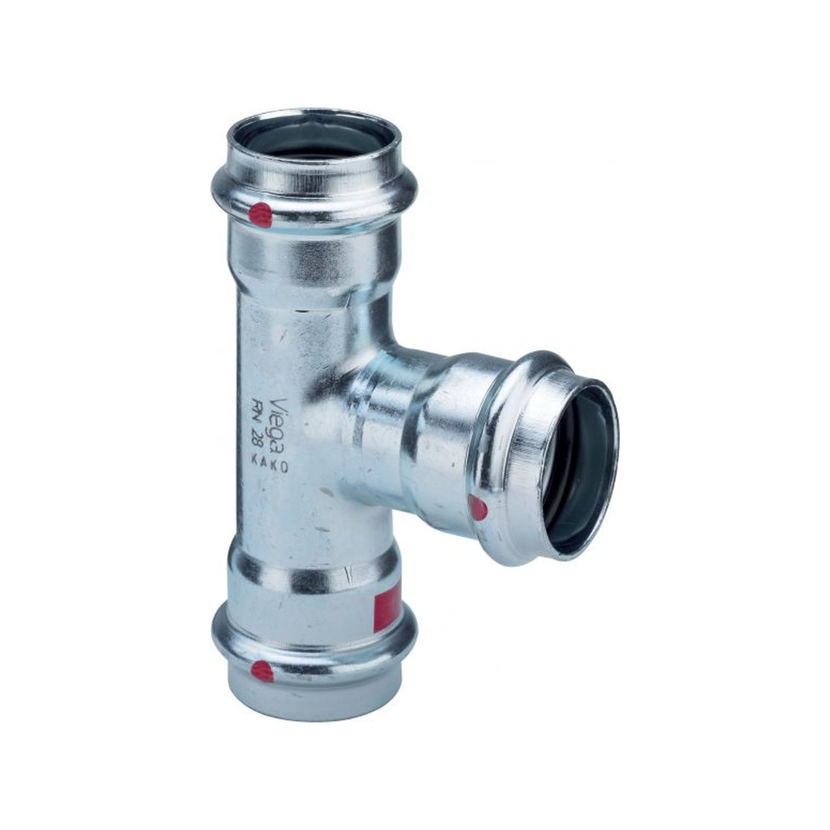 Viega T-Stueck Prestabo 1118 42 mm Stahl verzinkt SC-Contur EPDM Dichtelemente 558666