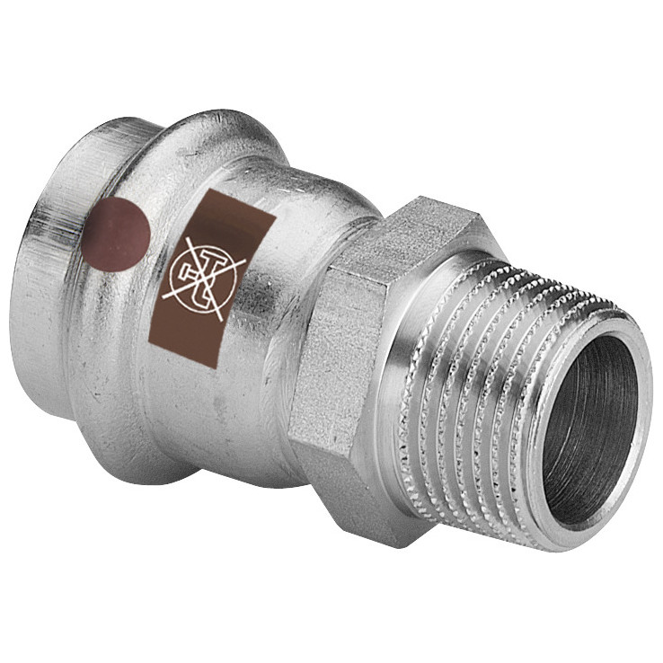Viega ÜbergangsStück Temponox 811495 15 mm x R 3/4 Stahl nicht rostend SC-Contur EPDM
