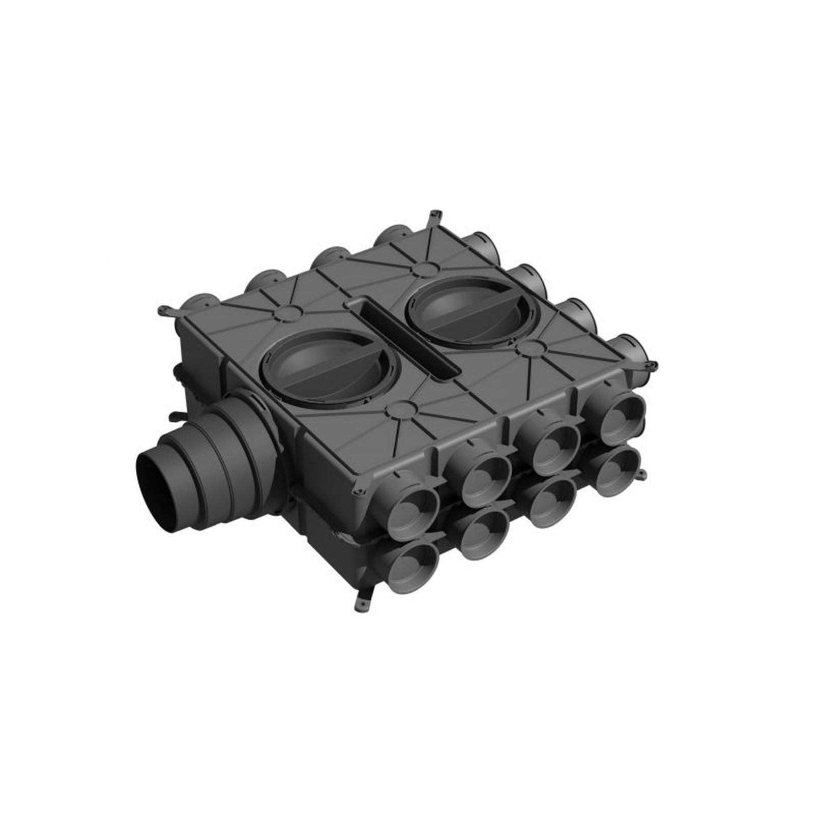 WOLF Luftverteiler DN125-180 24 Stutzen DN75 Kunststoff antistatisch antibakteriell 2577597