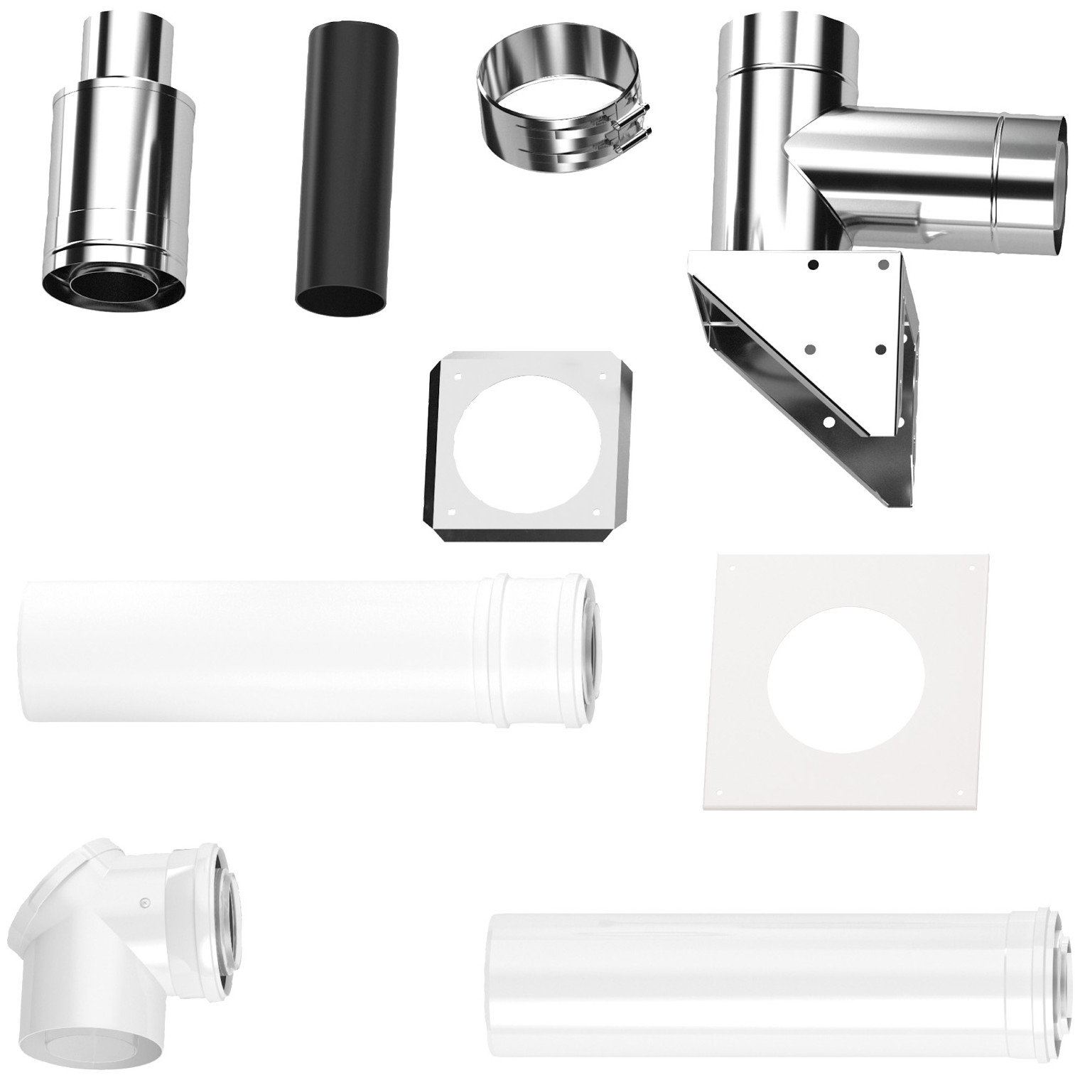 Bosch Abgaszubehör FC-Set80-C53x Grundbausatz 80/125 Edelstahl Fassade oben 7738112564