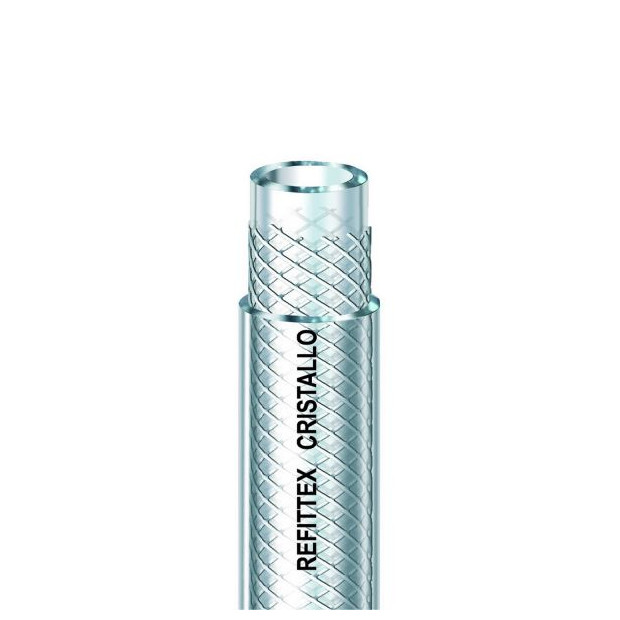 iWater PVC-Gewebeschlauch Refittex Cristallo 6x12mm transparent 50m Rolle gewebeverstärkt 76230