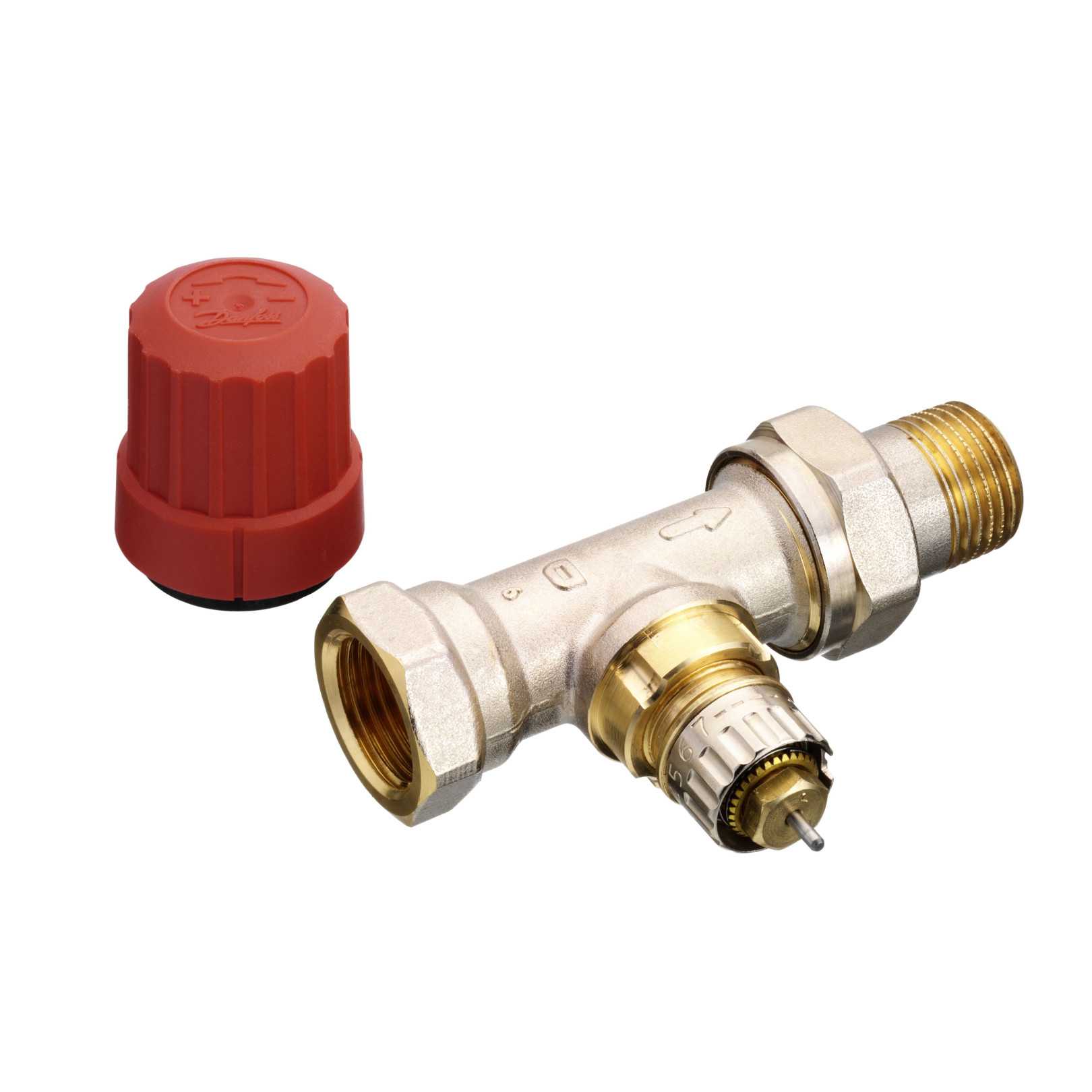 Danfoss Ventilunterteil RA-N 15 R 1/2 Durchgangsform Voreinstellung Messing vernickelt 013G0034