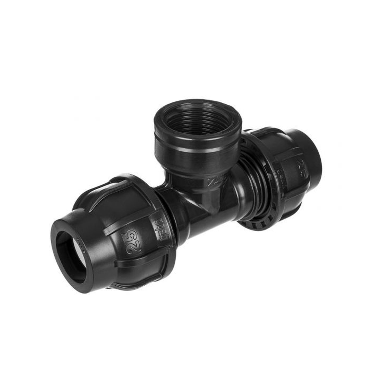 GEBO Klemmverbinder T-Stück Kunststoff PTI 32mm x 1 Zoll IG PE-Rohr DVGW geprüft 13043203