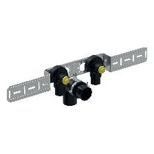 Geberit FlowFit Anschlusswinkel 90Grad vormontiert zweifach Rotguss d20 Rp1-2 Pressindikator 619681001