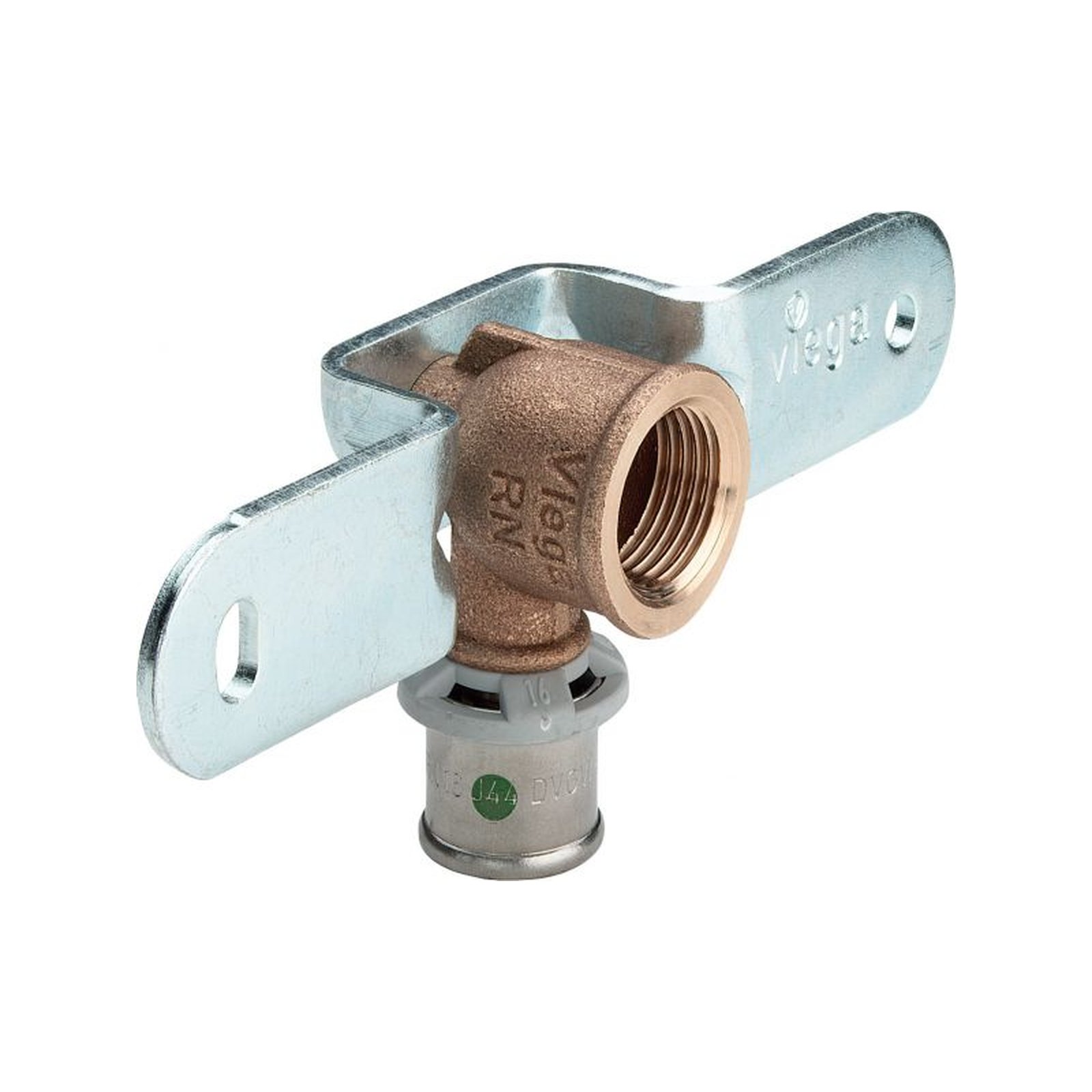 Viega Pressfitting Sanfix P 2123 Montageeinheit 16 x 1/2 Zoll SC-Contur Rotgusswinkel 310561