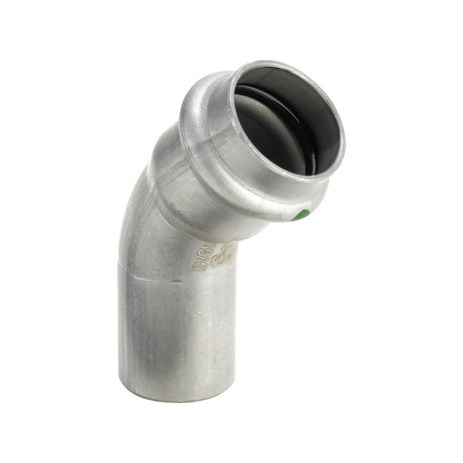 Viega Sanpress Inox Bogen 35mm 45Grad Edelstahl SC-Contur EPDM Dichtelement 435424