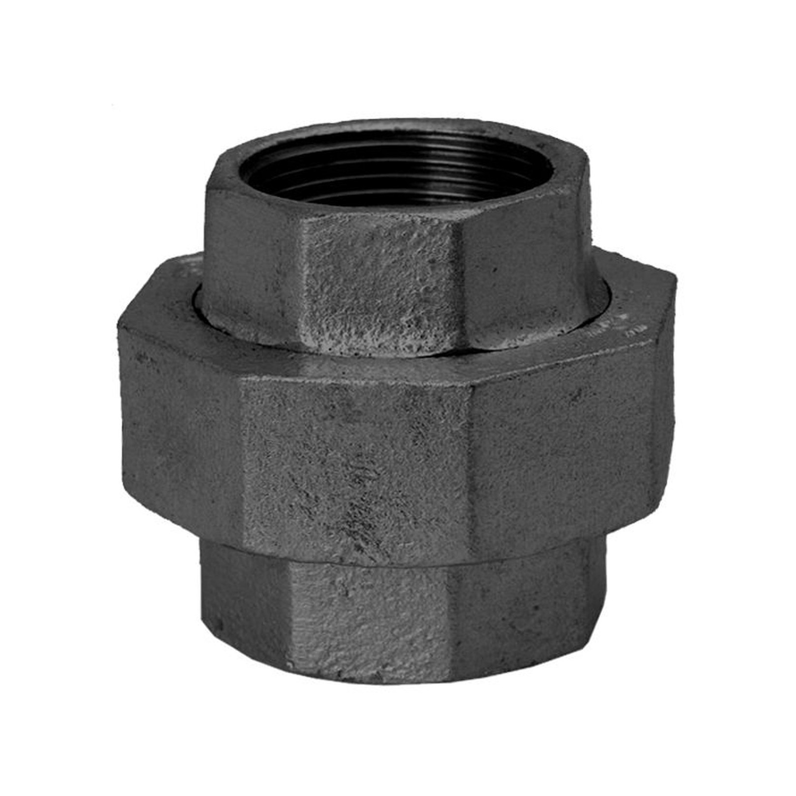 Schmidt Hermann Temperguss-Verschraubung Nr.330 3-8 Zoll flachdichtend 2 IG schwarz 14330010