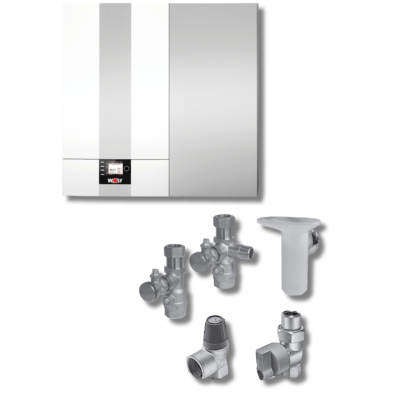 WOLF Brennwertzentrale CGW-2-14 100L Edelstahl Schichtenspeicher Regelung BM-2 8615019F02