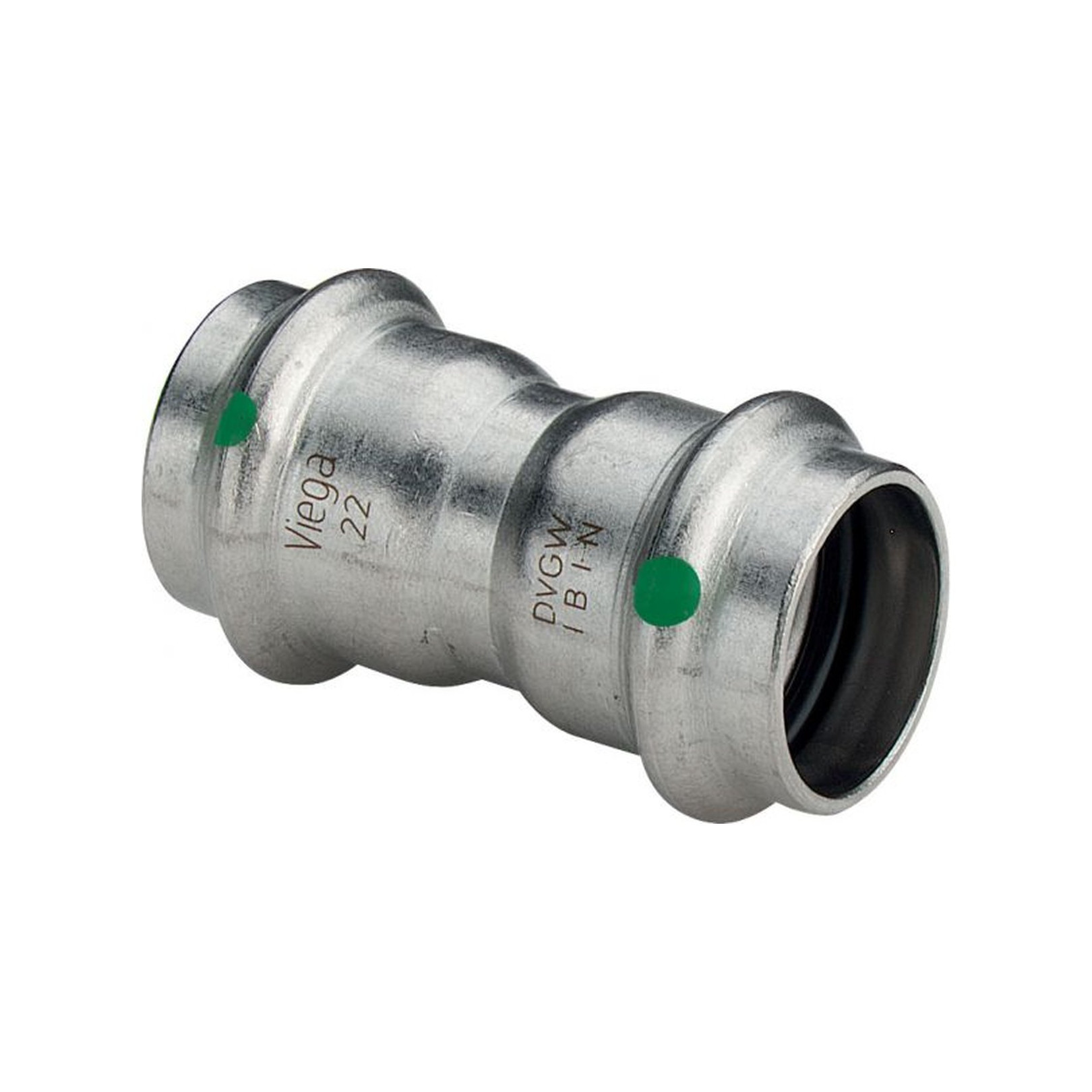 Viega Muffe Sanpress Inox 2315 54mm Edelstahl SC-Contur EPDM-Dichtelemente 436216