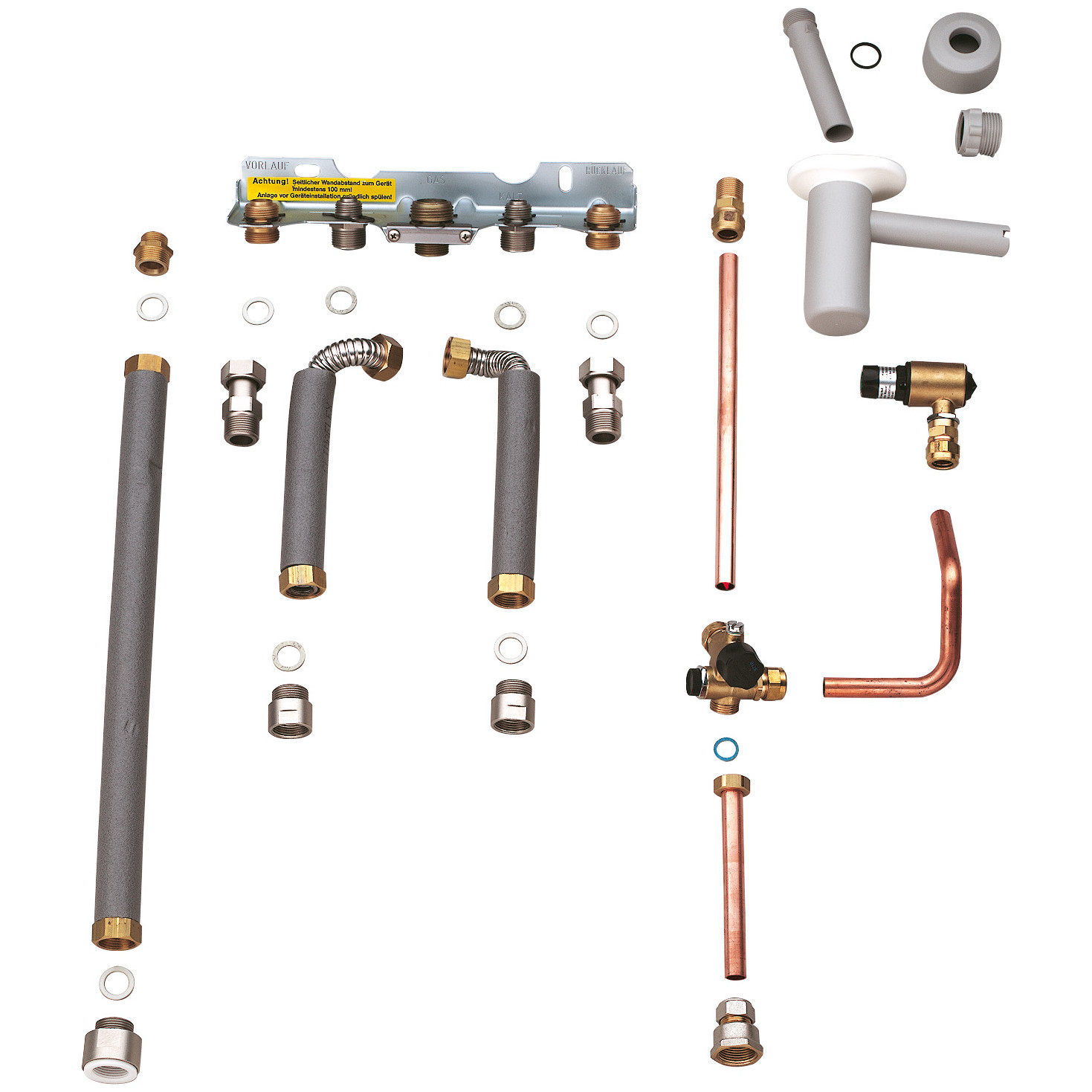 Bosch Installationssatz Nr. 686/1 Auf Unterputz Heizung Sanitär Montageanschlussplatte Metallwellschlauch Sicherheitsgruppe 7719001938