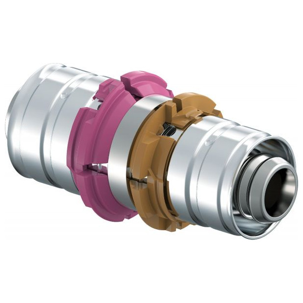 Uponor S-Press Kupplung reduziert 18-16 mm Verbundrohr Fitting Presshülse Aluminium Messing 1015172