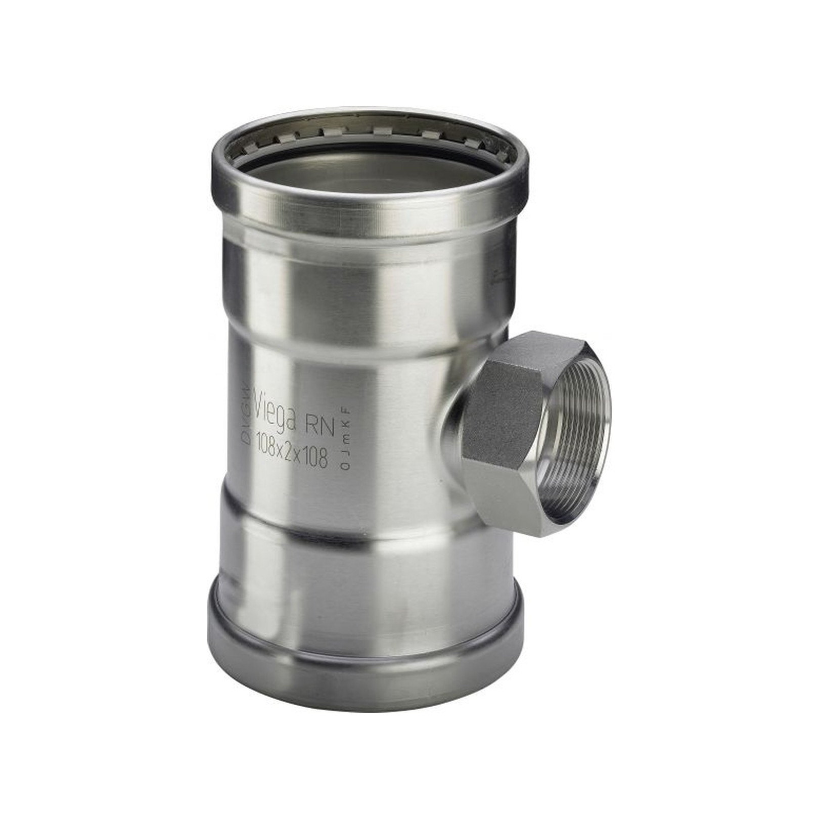 Viega Sanpress Inox T-Stueck 2317.2XL 108-0x3-4x108-0mm Edelstahl Innengewinde 482909