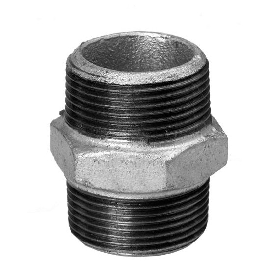 SCHMIDT HERMANN Temperguss-Doppelnippel Nr.280 2 Zoll verzinkt 13280050