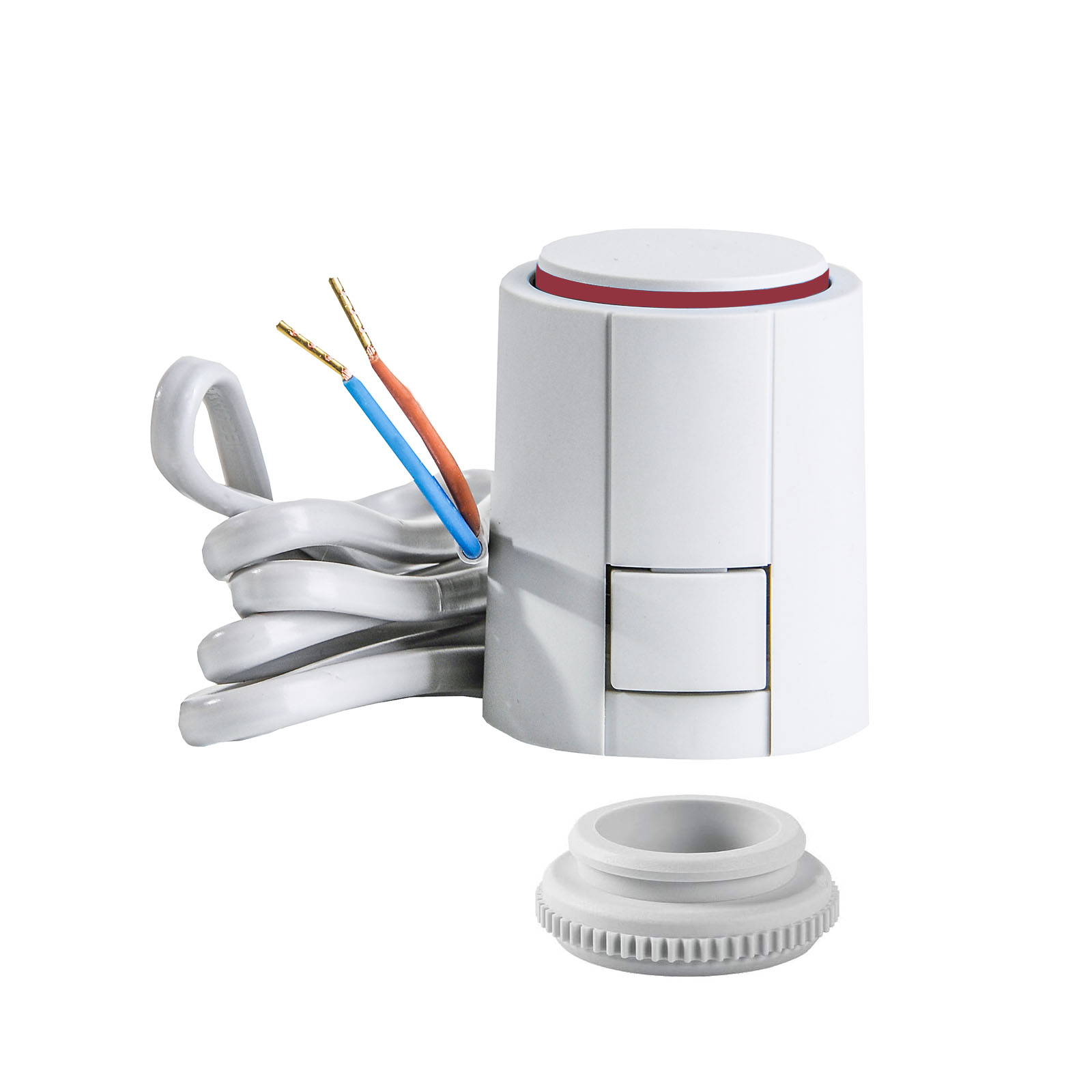 HTD 230 V Stellantrieb Premium NC mit VA80 Adapter M30x1,5 rot