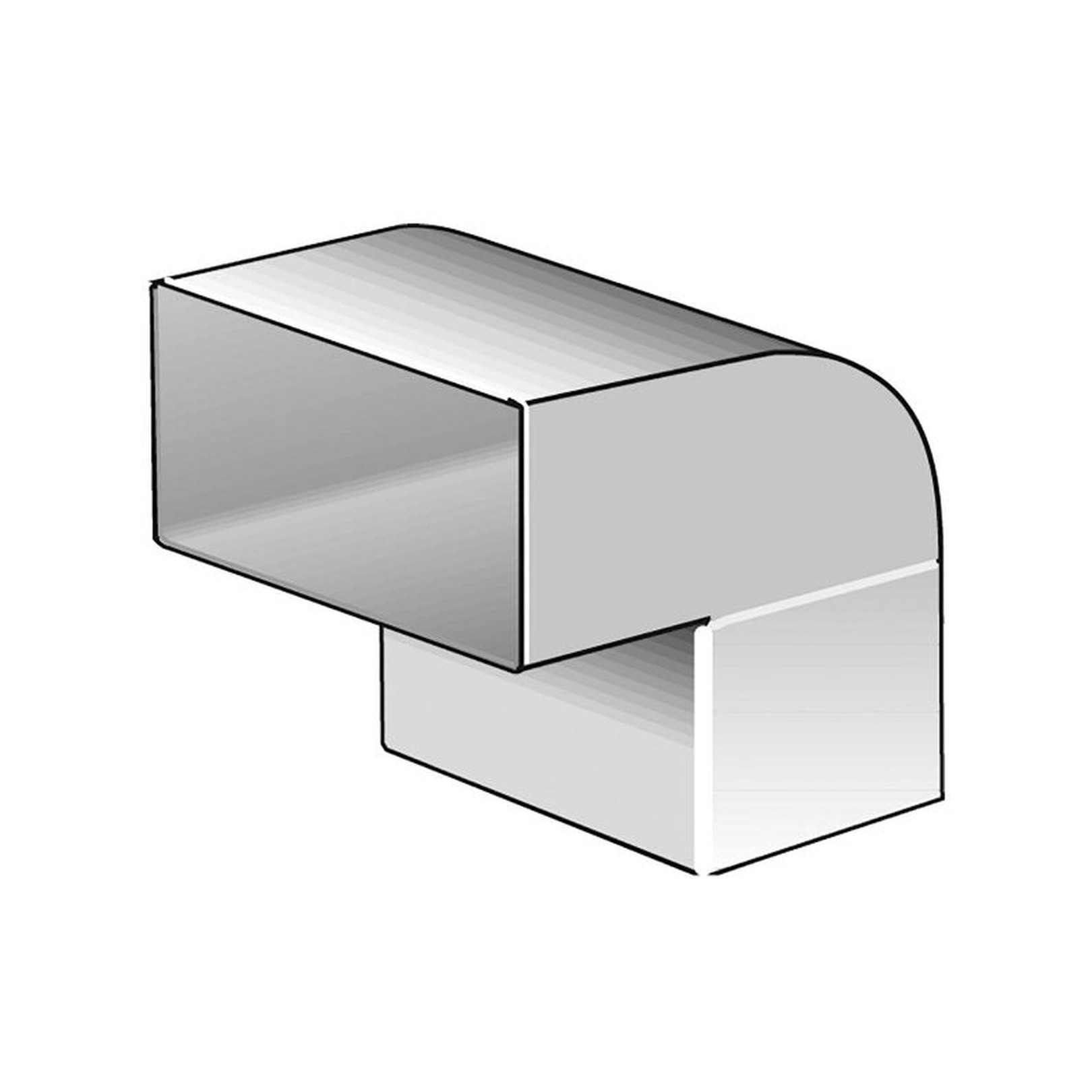 Helios Flachkanalbogen FLB 100 V 110x55mm senkrecht Kunststoff weiß 90 Grad 60702