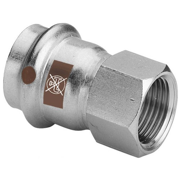 VIEGA Übergangsstück Temponox 1712 SC-Contur 35mm Rp3/4 Edelstahl Pressfitting EPDM 811839