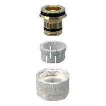 Geberit Anschlussverschraubung FlowFit Eurokonus d16 G3-4 Messing vernickelt 619055001