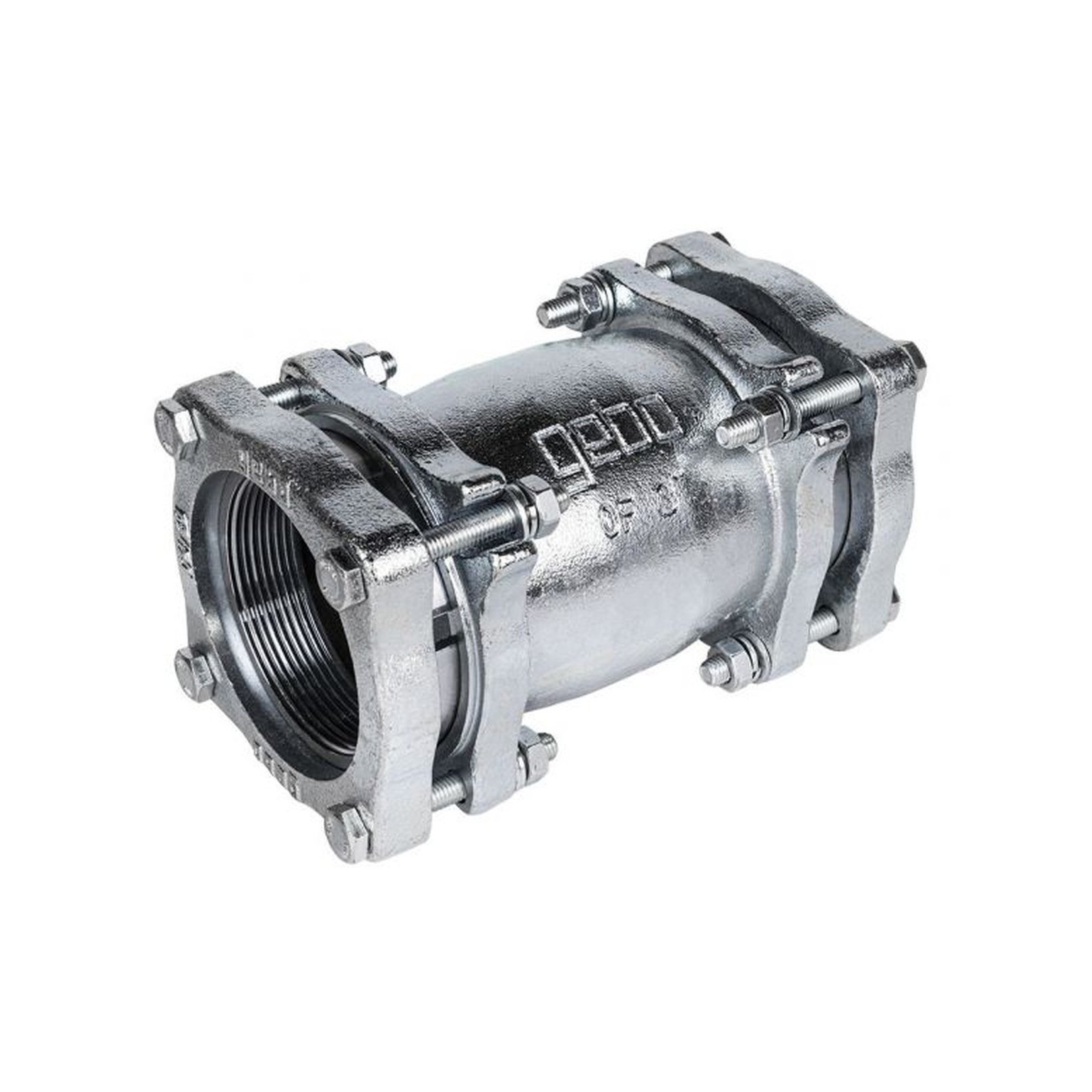 Gebo Temperguss-Klemmverbinder OF 2 1/2 DN65 PN16 Gas Wasser verzinkt NBR Dichtung Innengewinde 01.220.02.07