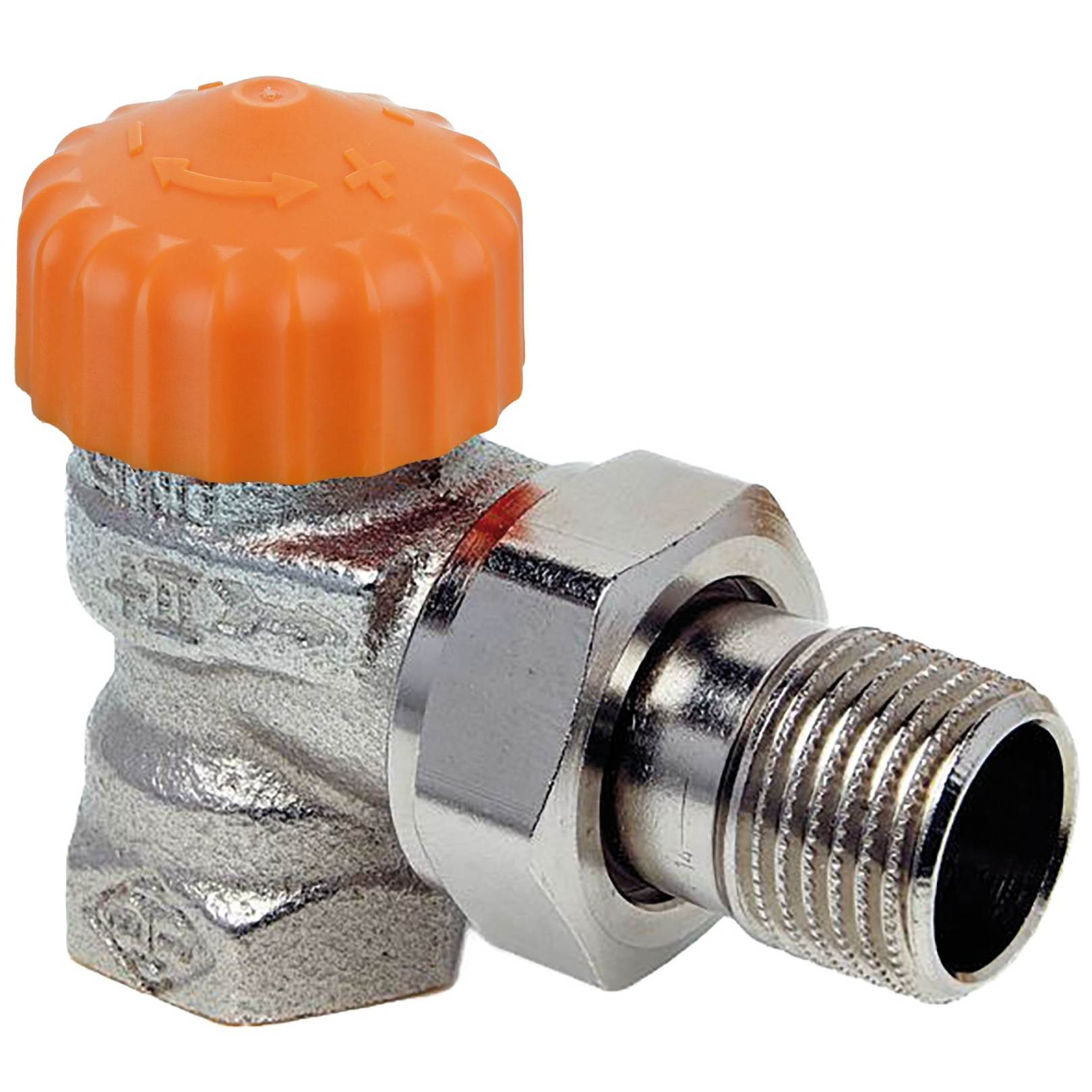 Heimeier Thermostatventil DN20 3/4 Zoll Eclipse Eckform automatische Durchflussregelung Rotguss vernickelt 3931-03.000