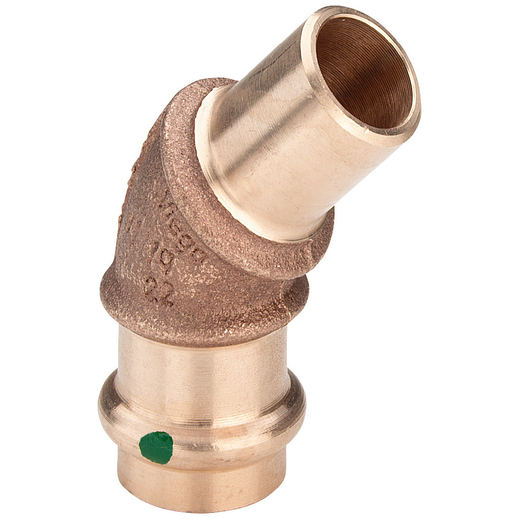 Viega Sanpress Bogen 45 Grad 18mm Rotguss SC-Contur 281564