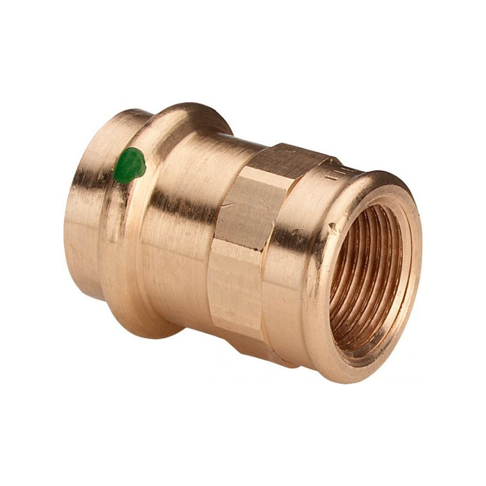 Viega Pressfitting Sanpress 2212 Übergangsstück 42mm x 1 1/2 IG SC-Contur Siliziumbronze 124236