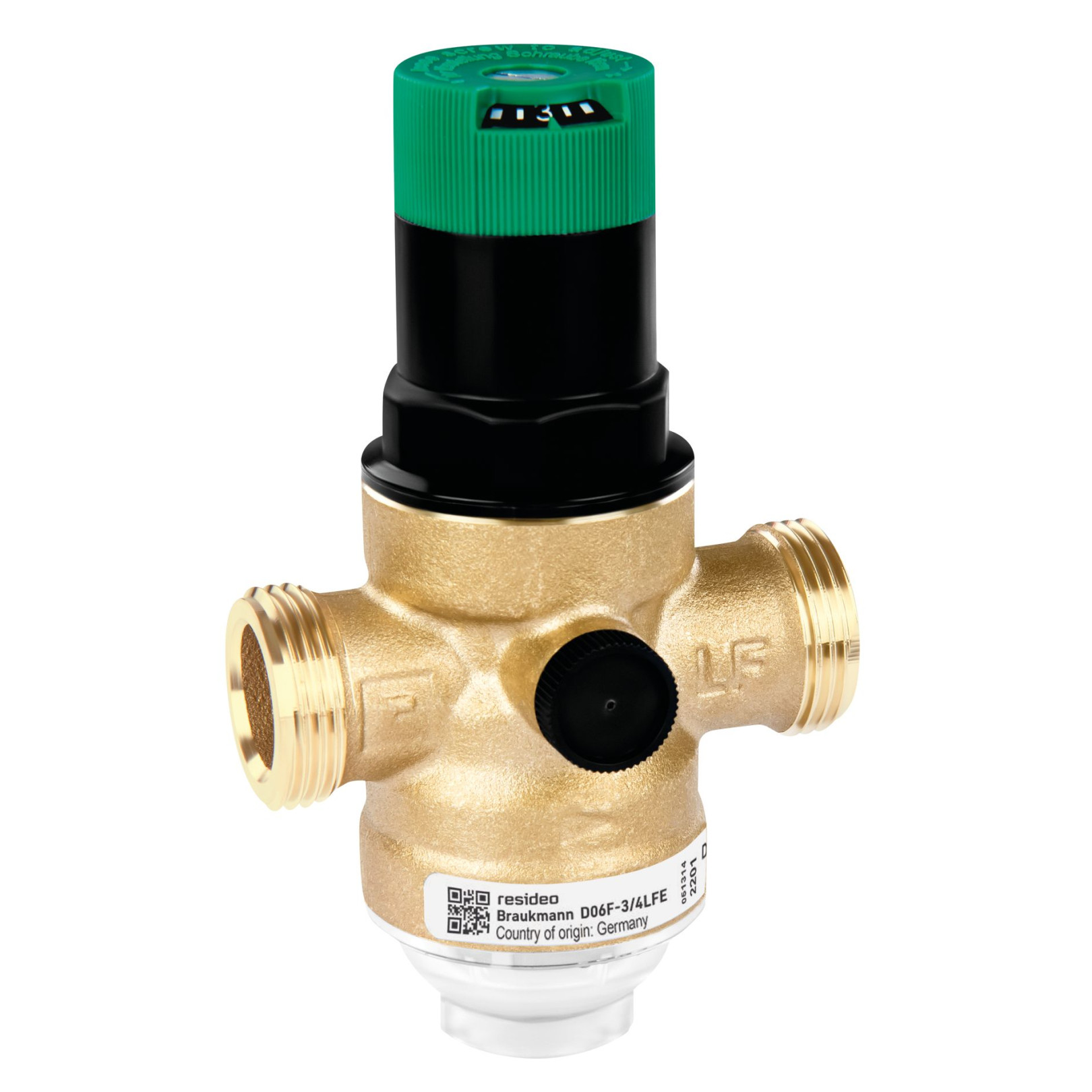 Honeywell Druckminderer D06F-LF R 1-2 Messing bleifrei Einstellanzeige D06F-1-2LFE